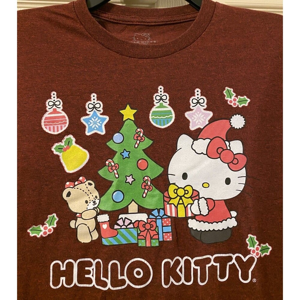 Hello Kitty & Friends T-Shirt Sanrio Mens Adults M RED Christmas Holiday Kawaii